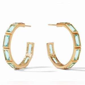 $165 JULIE VOS | ANTONIA LARGE HOOP EARRINGS WITH CZ CRYSTALS Color Bahamian …